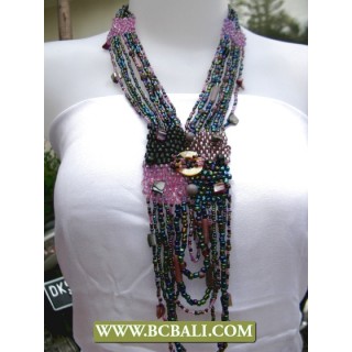 Fashion Necklace Multi Strand Beads Pendant